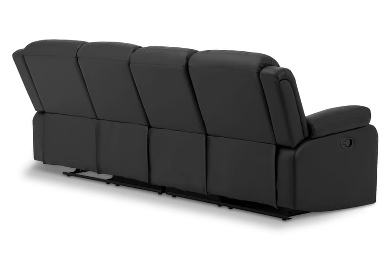 Norbo Reclinersofa 4-seter Kunstlær - Svart - Møbler - Sofaer - 4 seter sofa