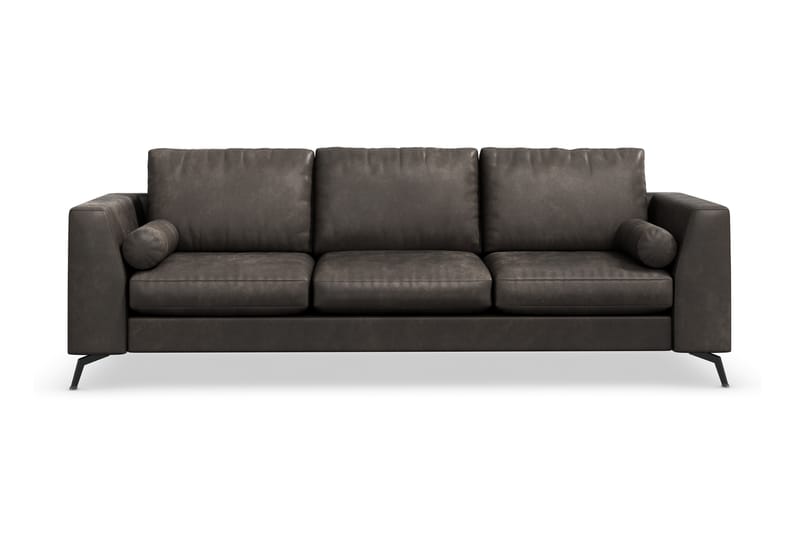 Ocean Luksus 4-seter Kunstlær Sofa 252 cm Bred - Svart / Lær - Møbler - Sofaer - Skinnsofaer