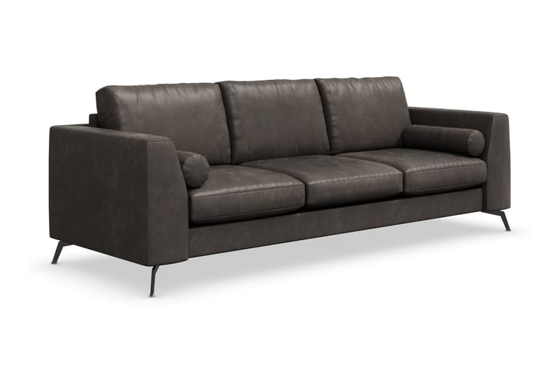 Ocean Luksus 4-seter Kunstlær Sofa 252 cm Bred - Svart / Lær - Møbler - Sofaer - Skinnsofaer