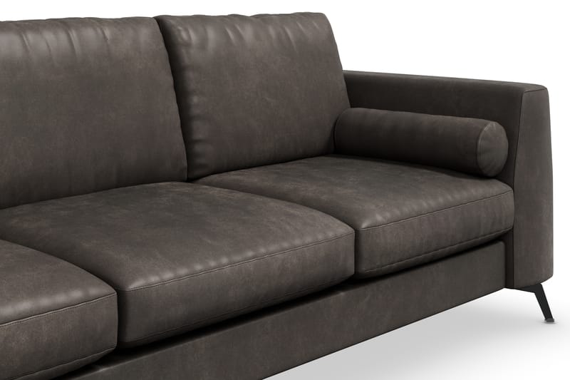 Ocean Luksus 4-seter Kunstlær Sofa 252 cm Bred - Svart / Lær - Møbler - Sofaer - Skinnsofaer