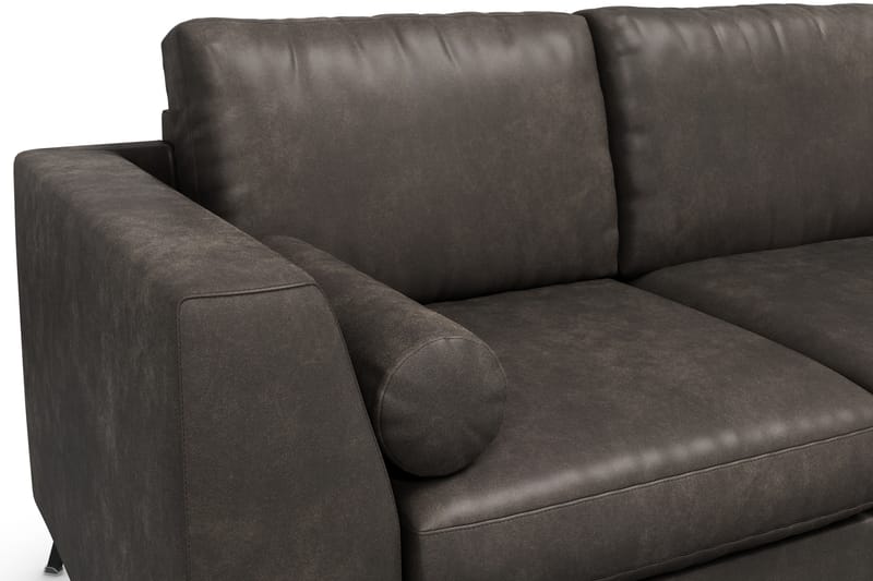 Ocean Luksus 4-seter Kunstlær Sofa 252 cm Bred - Svart / Lær - Møbler - Sofaer - Skinnsofaer