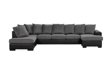 Ocean U-sofa Large med Divan Høyre Kunstlær - Grå - Møbler - Sofaer - Skinnsofaer