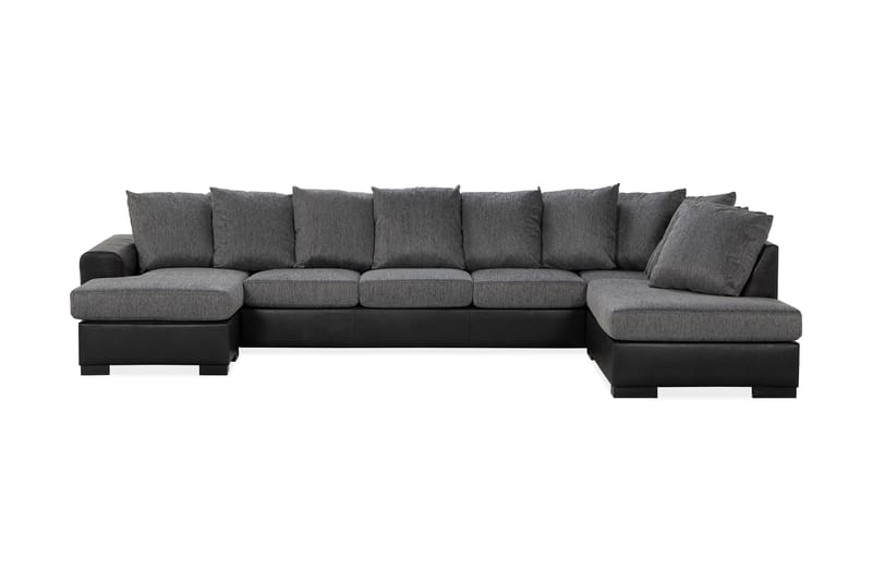 Ocean U-sofa Large med Divan Venstre Kunstlær - Grå - Møbler - Sofaer - Skinnsofaer