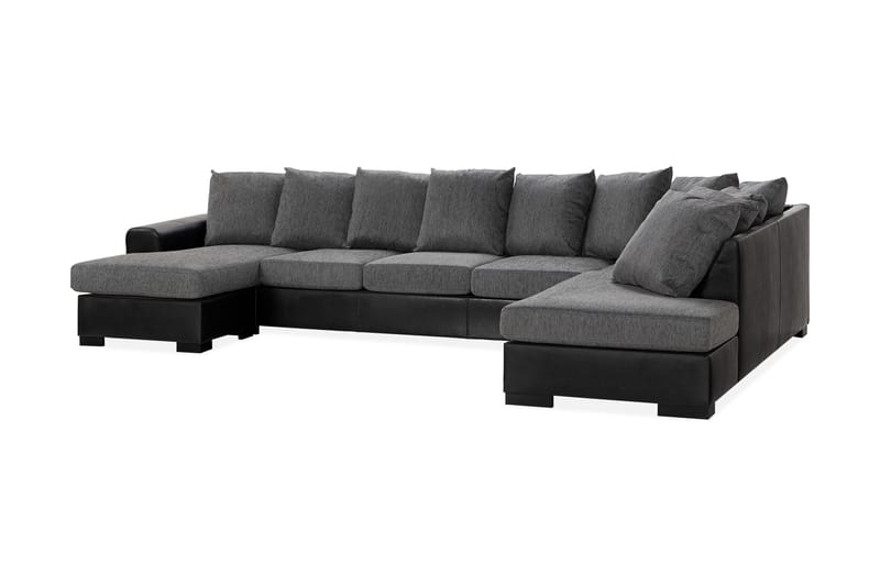 Ocean U-sofa Large med Divan Venstre Kunstlær - Grå - Møbler - Sofaer - Skinnsofaer