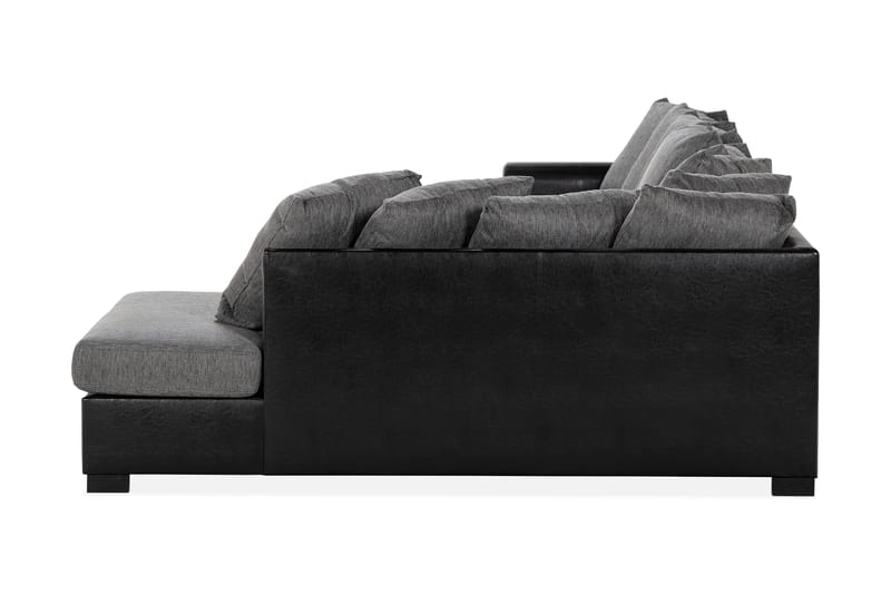 Ocean U-sofa Large med Divan Venstre Kunstlær - Grå - Møbler - Sofaer - Skinnsofaer