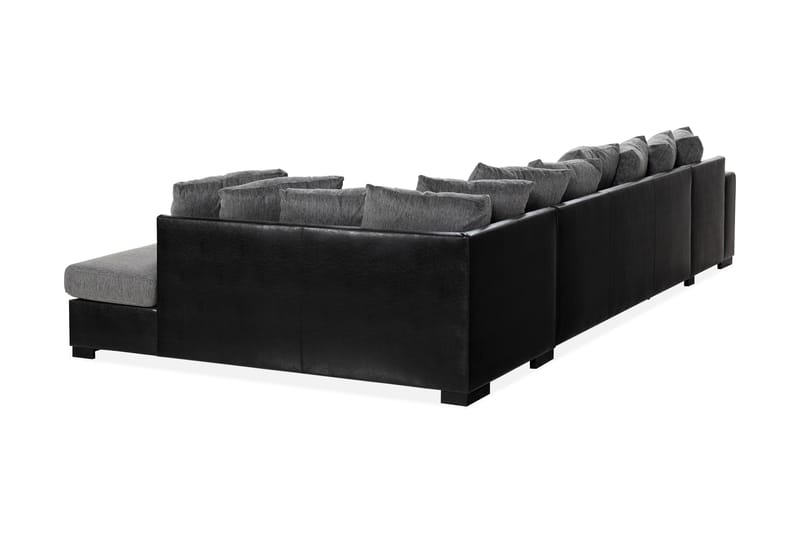 Ocean U-sofa Large med Divan Venstre Kunstlær - Grå - Møbler - Sofaer - Skinnsofaer