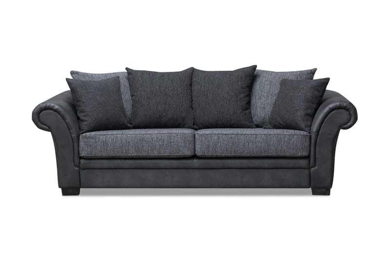 Toronto Sofa 3-Seter - Svart/Mørkegrå - Møbler - Sofaer - Skinnsofaer