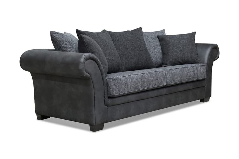 Toronto Sofa 3-Seter - Svart/Mørkegrå - Møbler - Sofaer - Skinnsofaer