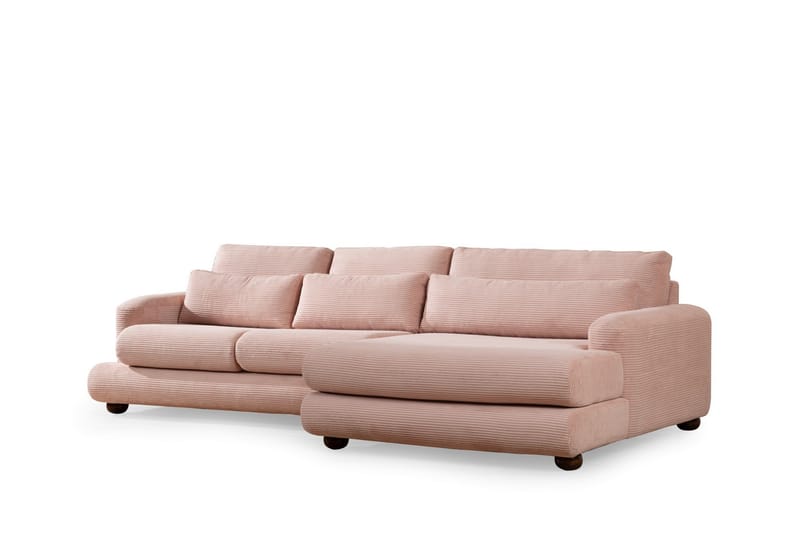 Relento Sofa med Sjeselong 3-seter - Rosa - Møbler - Sofaer - Sofa med sjeselong