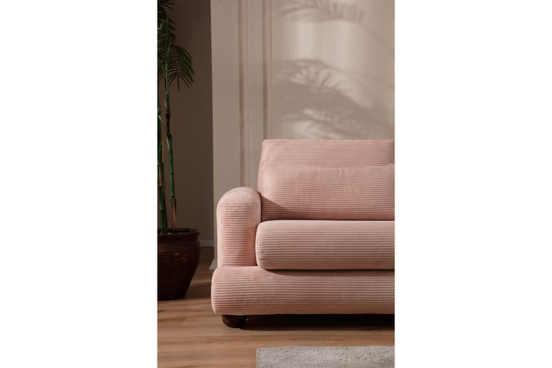 Relento Sofa med Sjeselong 3-seter - Rosa - Møbler - Sofaer - Sofa med sjeselong