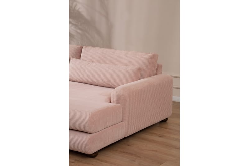 Relento Sofa med Sjeselong 3-seter - Rosa - Møbler - Sofaer - Sofa med sjeselong