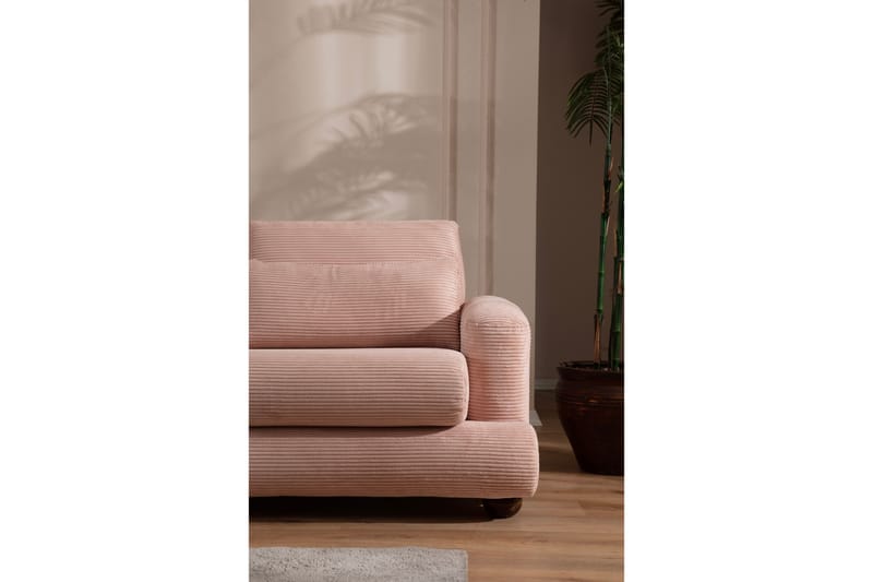 Relento Sofa med Sjeselong 3-seter - Rosa - Møbler - Sofaer - Sofa med sjeselong