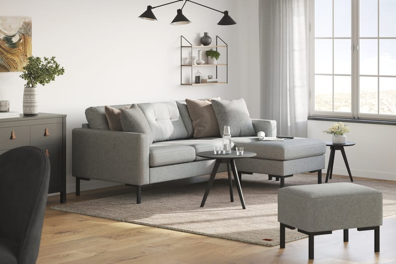 Frillestad 3-seters Divansofa Høyre - Grå - Møbler - Sofaer - Sofa med sjeselong - 3 seters sofa med divan