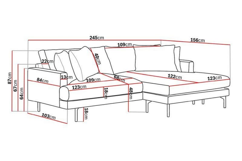 Menard 3-seters Divansofa - Beige - Møbler - Sofaer - Sofa med sjeselong - 3 seters sofa med divan