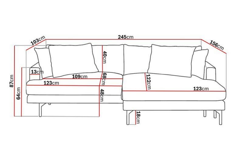 Menard 3-seters Divansofa - Beige - Møbler - Sofaer - Sofa med sjeselong - 3 seters sofa med divan