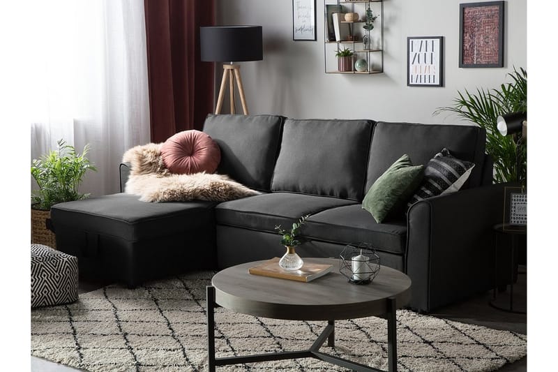 Nesna Hjørnesofa 228 cm - Svart - Møbler - Sofaer - Sofa med sjeselong - 3 seters sofa med divan