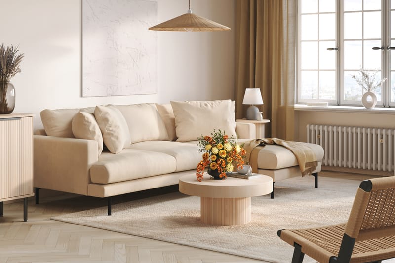 Menard 4-seters Divansofa - Beige - Møbler - Sofaer - Sofa med sjeselong - 4 seters sofa med divan