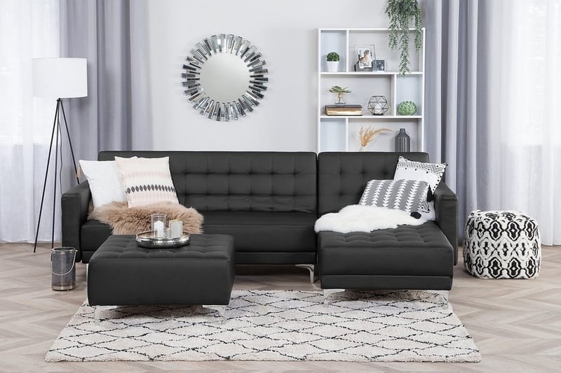 Aberdeen Hjørnesofa 267 cm - Svart - Møbler - Sofaer - Sofa med sjeselong