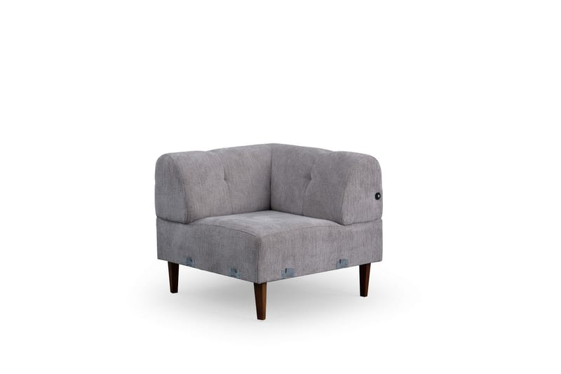 Adelphe 4-seters Sofa med Divan - Lysegrå - Møbler - Sofaer - Sofa med sjeselong