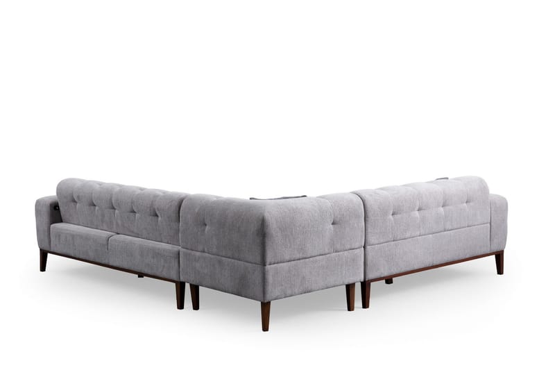 Adelphe 4-seters Sofa med Divan - Lysegrå - Møbler - Sofaer - Sofa med sjeselong