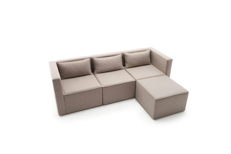 Albania Lina Modulsofa med Sjeselong - Kremhvit - Sofa med sjeselong - 4 seters sofa med divan