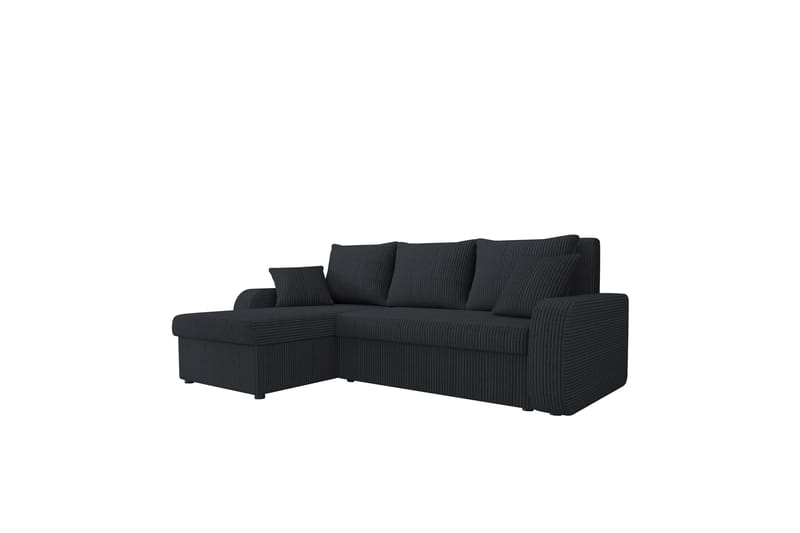 Alvared Sofa med Sjeselong 3-seter - Svart - Møbler - Sofaer - Sofa med sjeselong