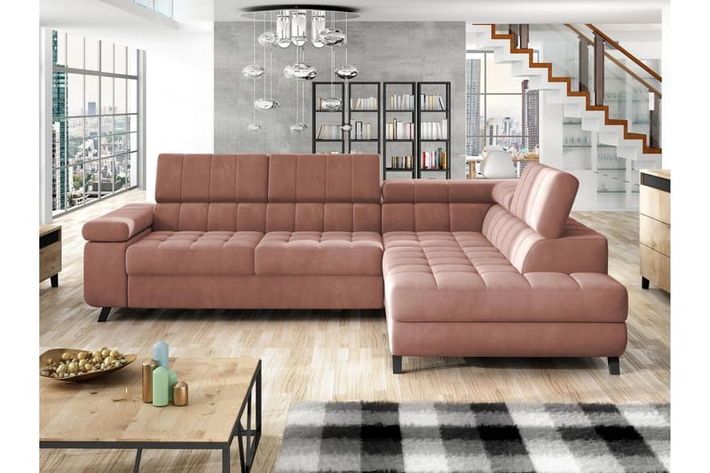 Amshyttan Sofa med Sjeselong 3-seter - Brun - Møbler - Sofaer - Sofa med sjeselong