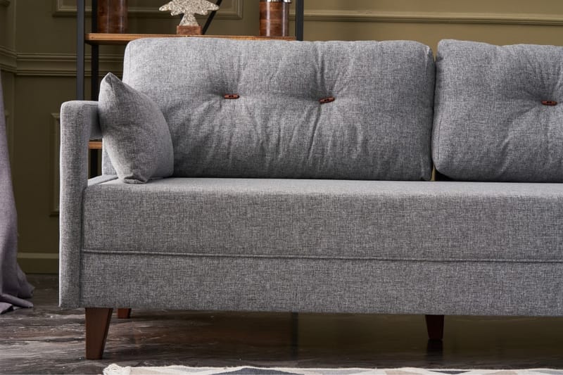 Angola Sofa m. Divan 4-seters - Grå - Møbler - Sofaer - Sofa med sjeselong