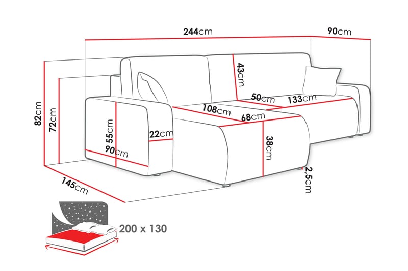 Barile Sofa med Divan 3-seter - Beige - Møbler - Sofaer - Sofa med sjeselong