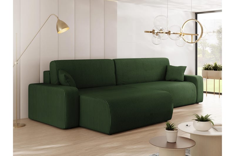 Barile Sofa med Divan 3-seter - Grønn - Møbler - Sofaer - Sofa med sjeselong