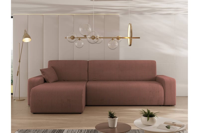 Barile Sofa med Divan 3-seter - Rosa - Møbler - Sofaer - Sofa med sjeselong