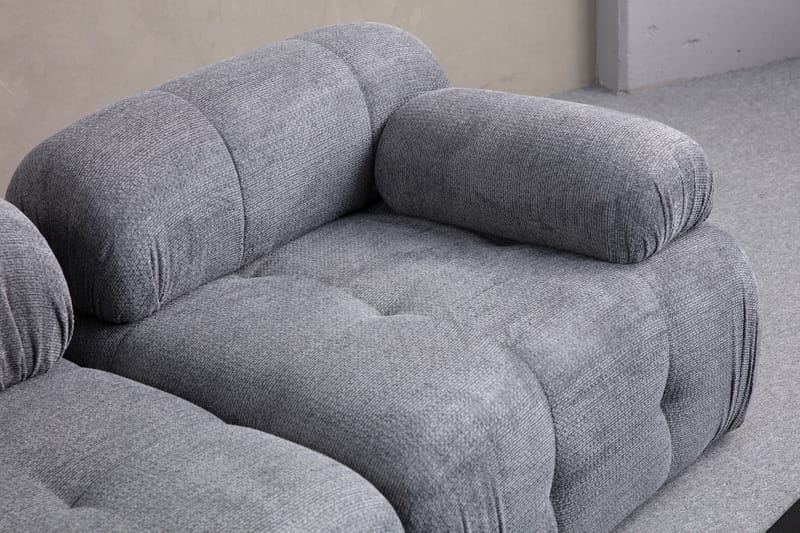 Bengul Sofa med Sjeselong 3-seter - Grå - Møbler - Sofaer - Sofa med sjeselong