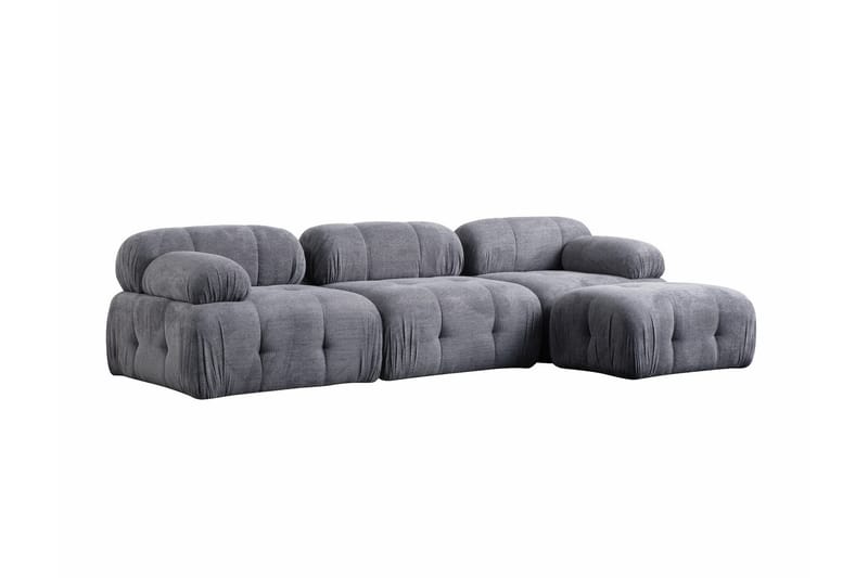 Bengul Sofa med Sjeselong 3-seter - Grå - Møbler - Sofaer - Sofa med sjeselong