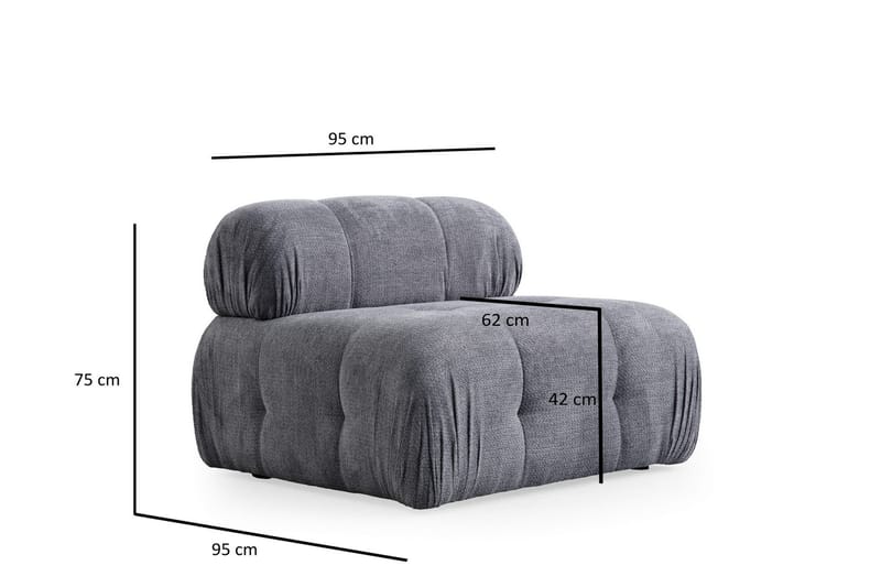 Bengul Sofa med Sjeselong 3-seter - Grå - Møbler - Sofaer - Sofa med sjeselong