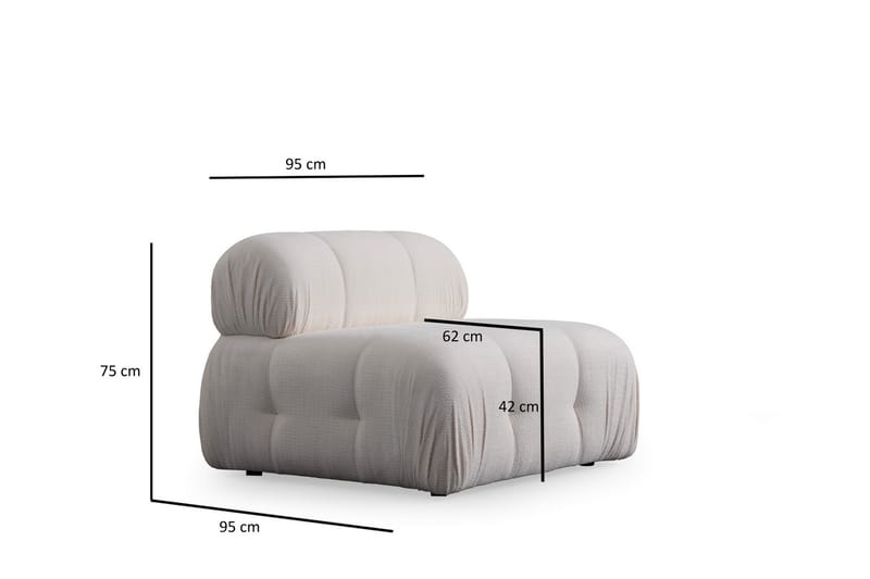 Bengul Sofa med Sjeselong 3-seter - Hvit - Møbler - Sofaer - Sofa med sjeselong