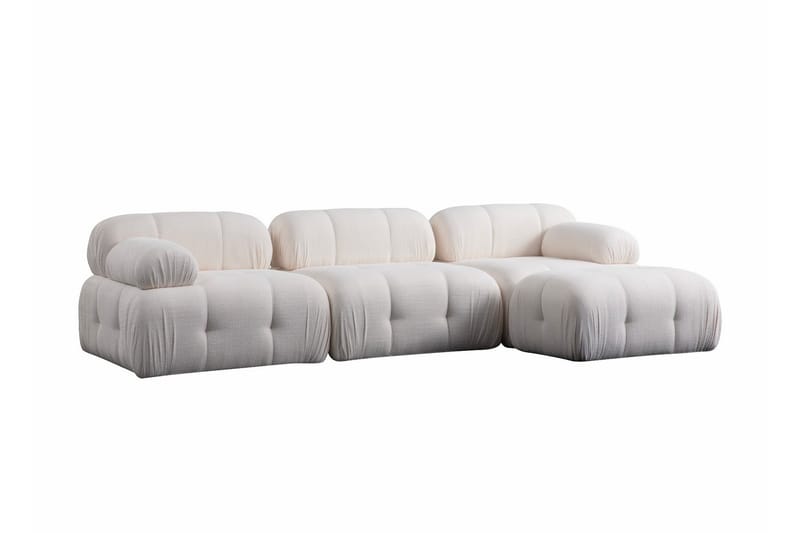 Bengul Sofa med Sjeselong 3-seter - Hvit - Møbler - Sofaer - Sofa med sjeselong