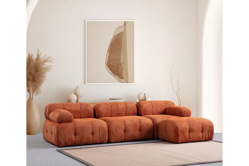 Bengul Sofa med Sjeselong 3-seter - Oransje - Møbler - Sofaer - Sofa med sjeselong