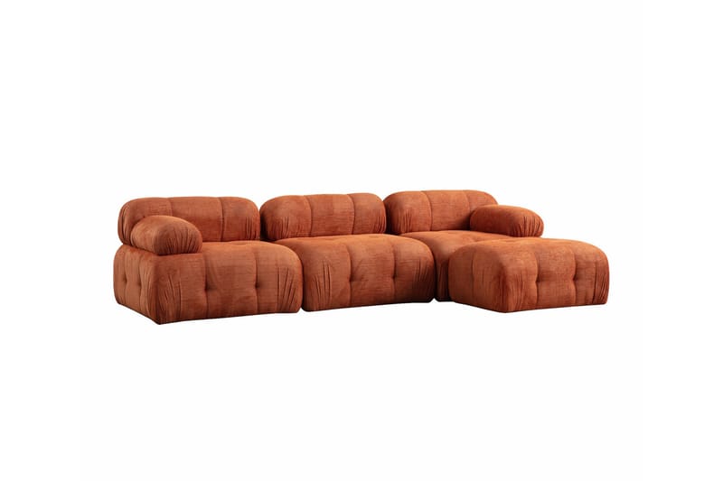 Bengul Sofa med Sjeselong 3-seter - Oransje - Møbler - Sofaer - Sofa med sjeselong