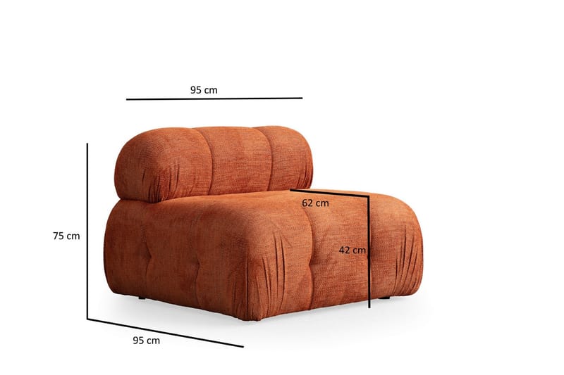 Bengul Sofa med Sjeselong 3-seter - Oransje - Møbler - Sofaer - Sofa med sjeselong