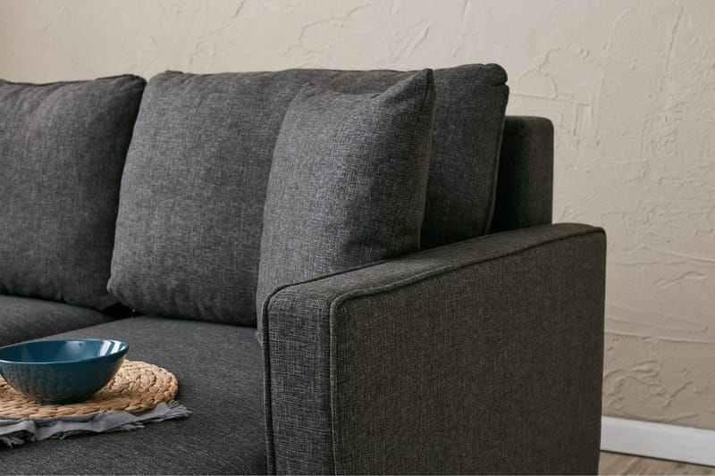 Braneles Sofa med Sjeselong 4-seter - Antrasitt - Møbler - Sofaer - Sofa med sjeselong