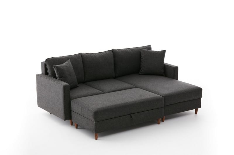 Braneles Sofa med Sjeselong 4-seter - Antrasitt - Møbler - Sofaer - Sofa med sjeselong