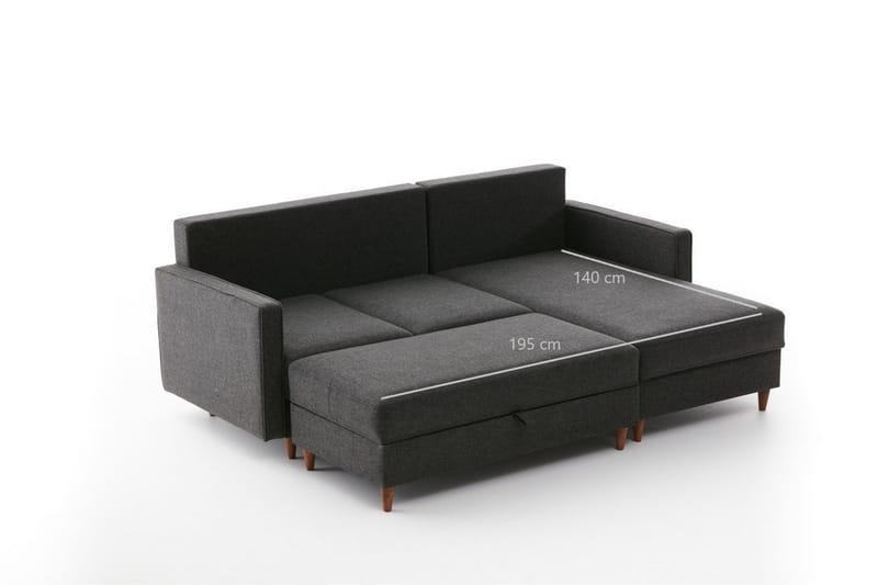 Braneles Sofa med Sjeselong 4-seter - Antrasitt - Møbler - Sofaer - Sofa med sjeselong