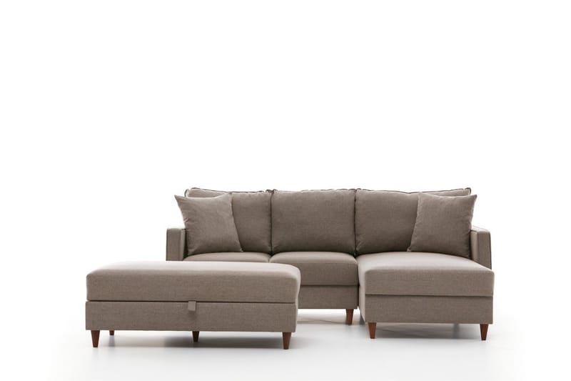 Braneles Sofa med Sjeselong 4-seter - Beige - Møbler - Sofaer - Sofa med sjeselong