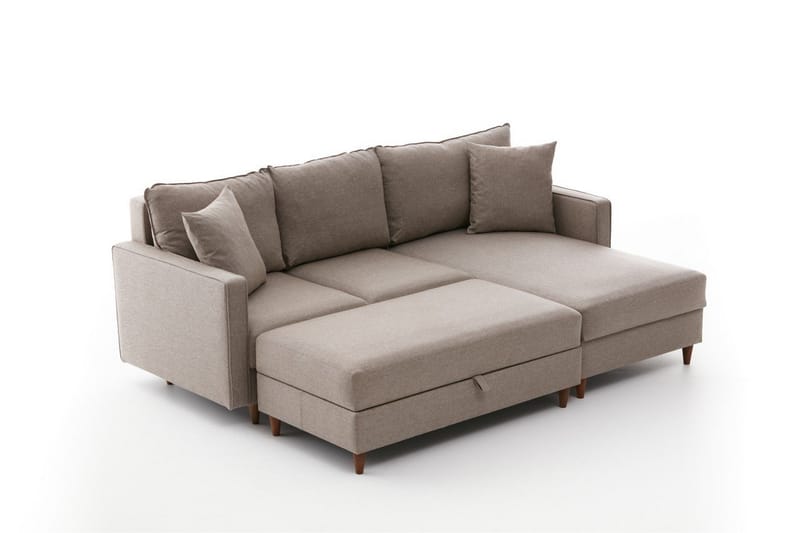 Braneles Sofa med Sjeselong 4-seter - Beige - Møbler - Sofaer - Sofa med sjeselong