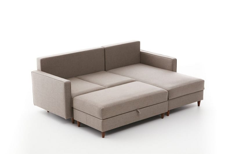 Braneles Sofa med Sjeselong 4-seter - Beige - Møbler - Sofaer - Sofa med sjeselong