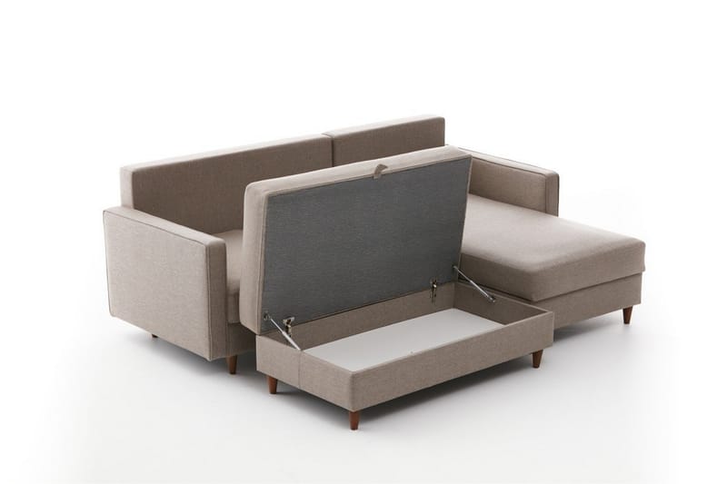 Braneles Sofa med Sjeselong 4-seter - Beige - Møbler - Sofaer - Sofa med sjeselong