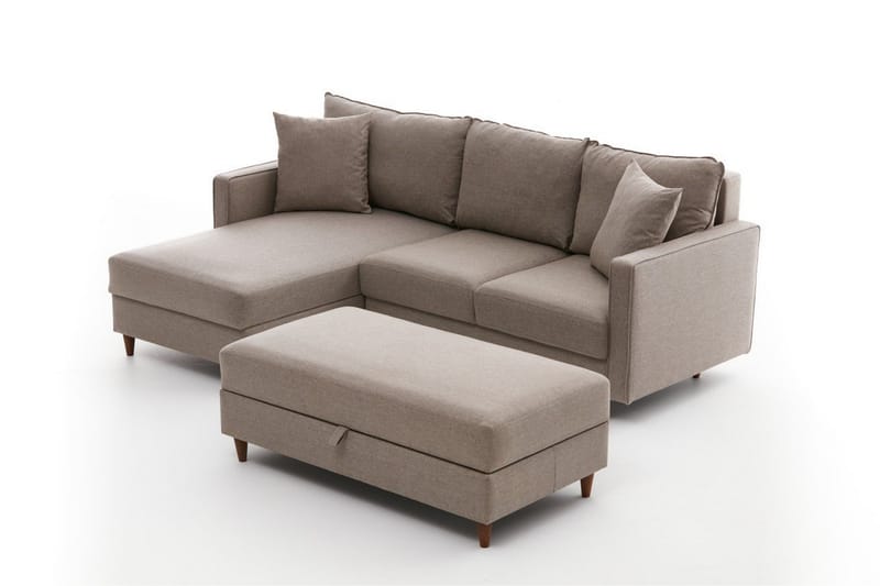 Braneles Sofa med Sjeselong 4-seter - Beige - Møbler - Sofaer - Sofa med sjeselong