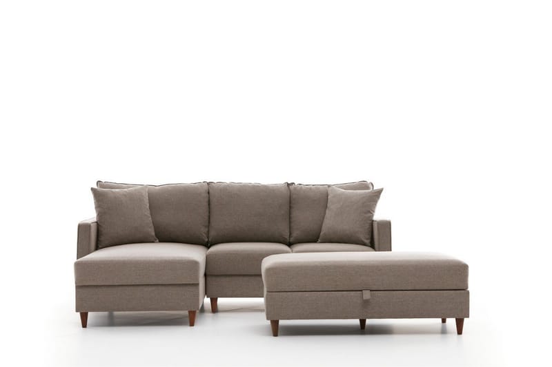 Braneles Sofa med Sjeselong 4-seter - Beige - Møbler - Sofaer - Sofa med sjeselong