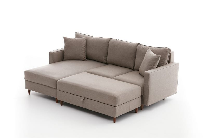 Braneles Sofa med Sjeselong 4-seter - Beige - Møbler - Sofaer - Sofa med sjeselong