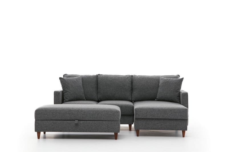 Braneles Sofa med Sjeselong 4-seter - Grå - Møbler - Sofaer - Sofa med sjeselong